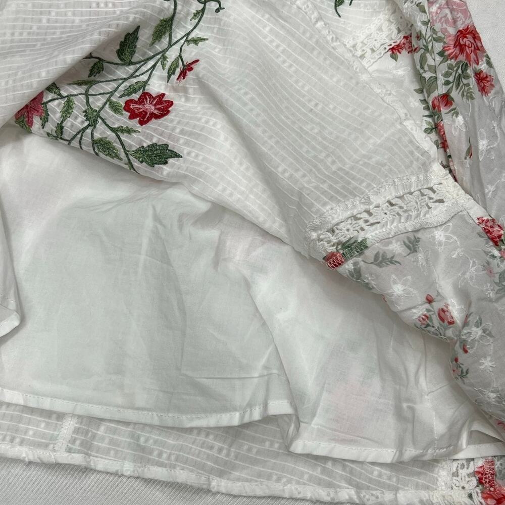 Altar'd State Embroidered Cotton Mini Dress Puff Sleeve Romantic Small NWOT - Picture 9 of 11